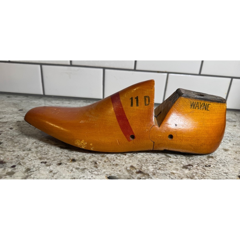 Vintage Wayne Alco Wooden Shoe Last Size 11 D Cobbler Tool Industrial Decor J2.a